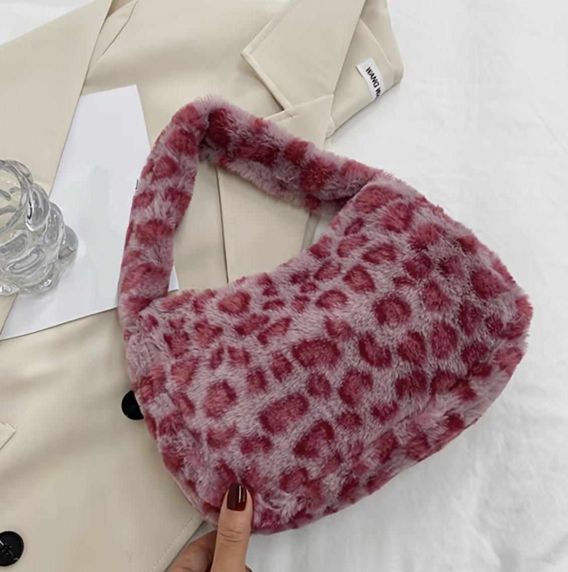 Bolso de moda de un hombro rosa 