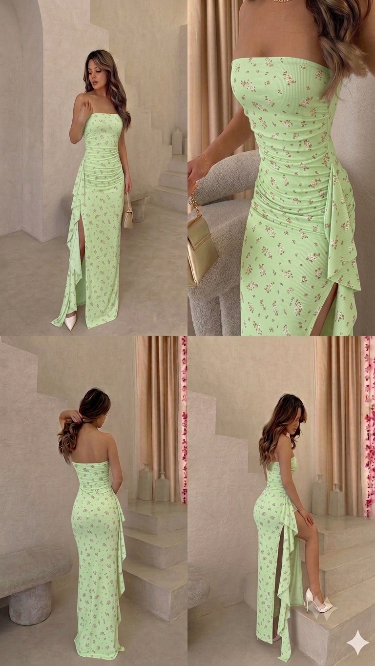 Vestido largo con tira