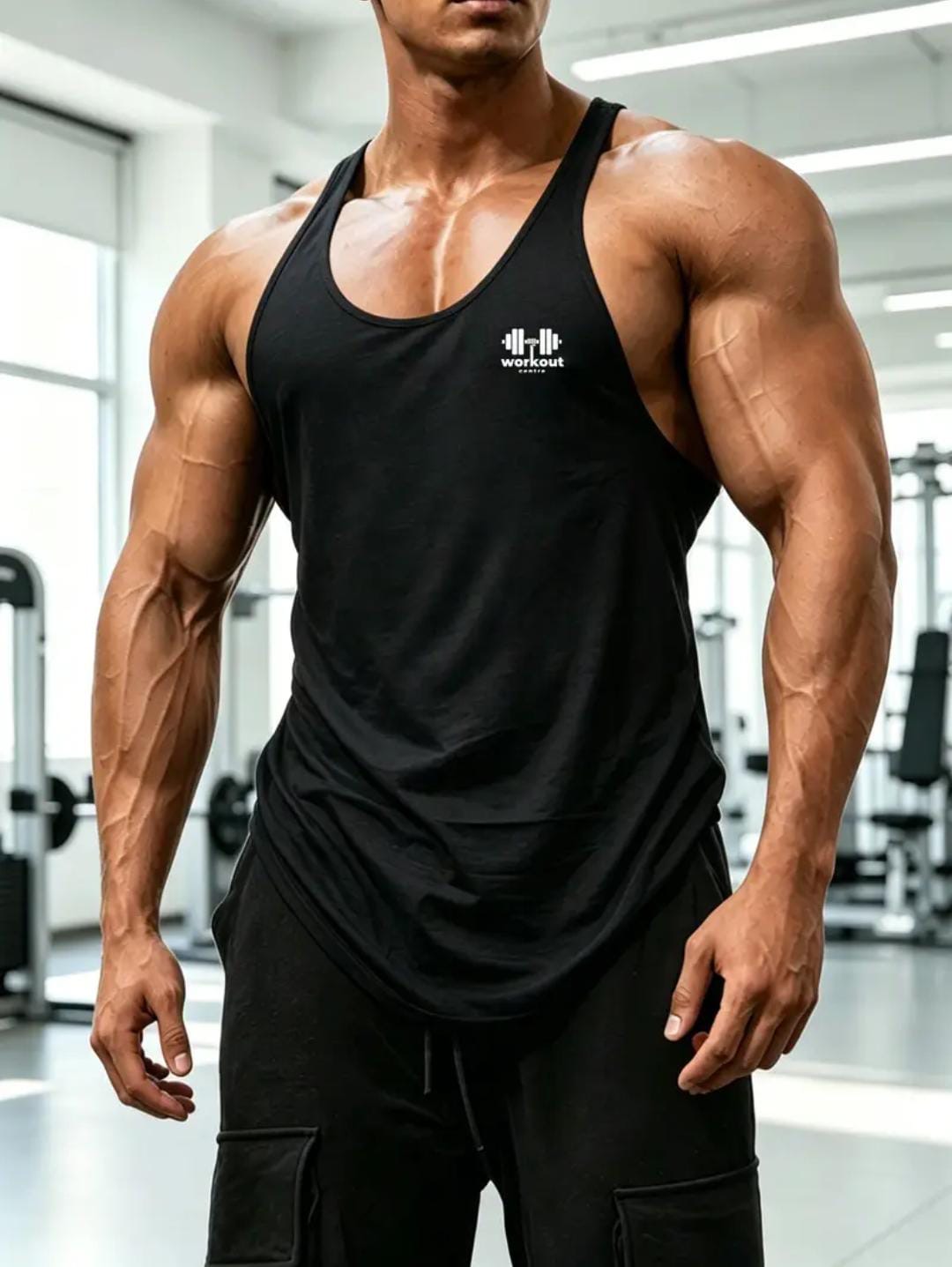 Camiseta de entrenamiento sin mangas con diseño tela transpirable 