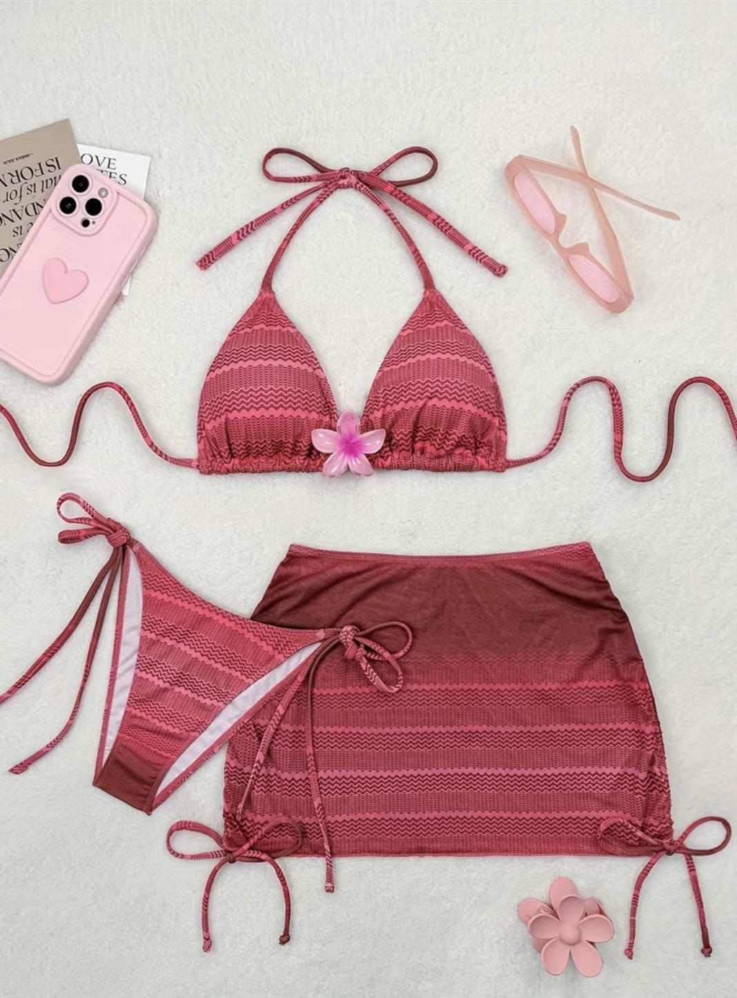 Traje de baño de 3 piezas Nuevo modelo tendencia 🩷