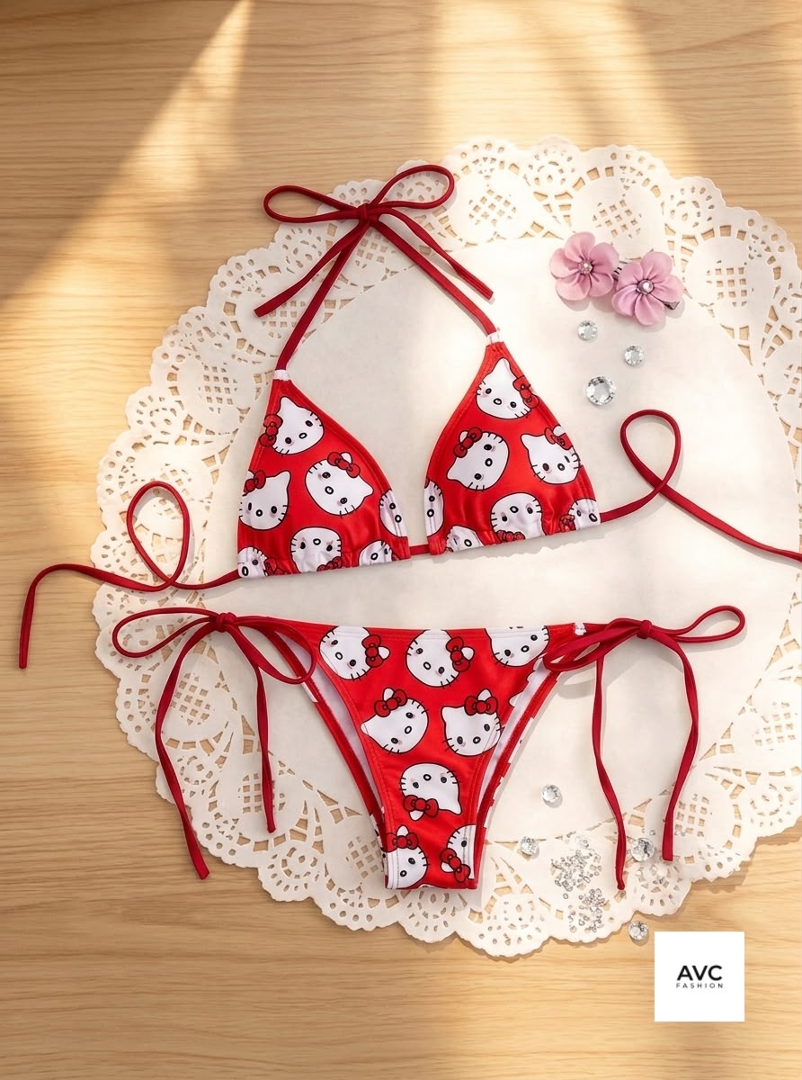 Traje de baño de 2 piezas de Hello kitty ✨