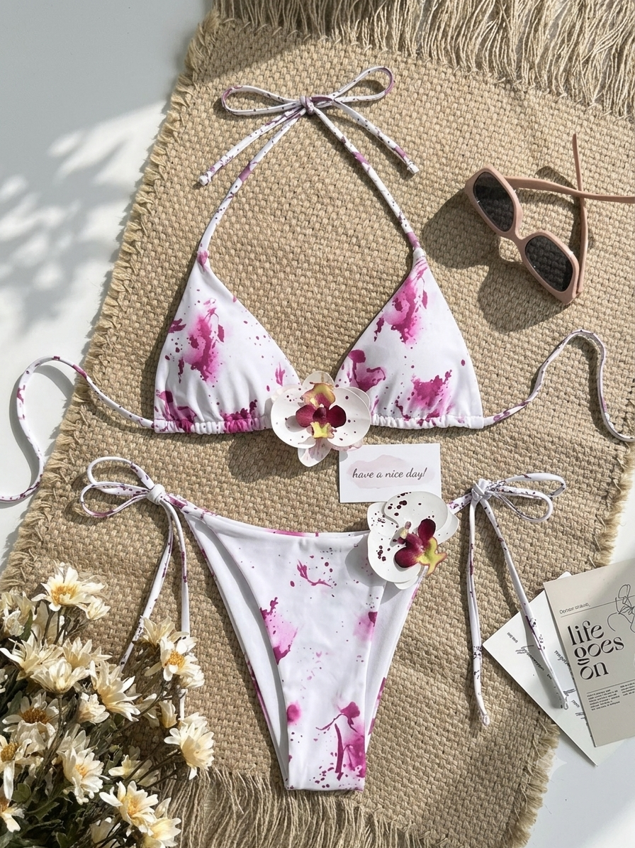 Traje de baño 2 piezas floral tendencia